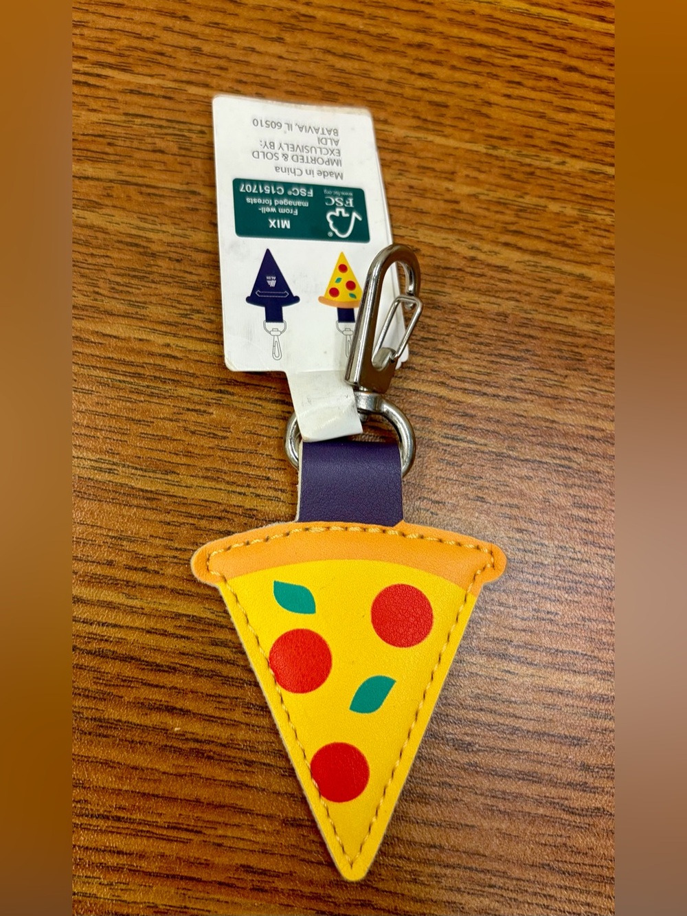 ALDI pizza slice keychain and quarter holder shopper ing cart fee ALDI Gear